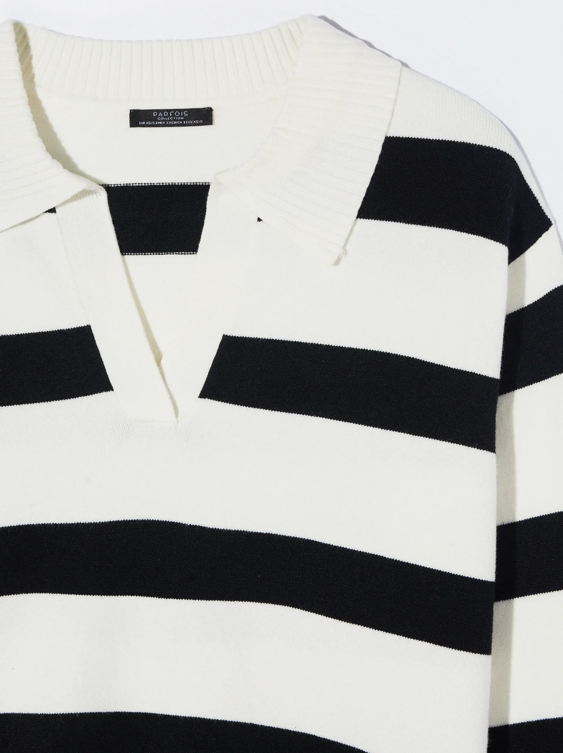 PARFOIS Jersey De Punto A Rayas Negro Best Sale