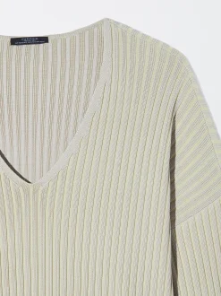PARFOIS Jersey De Punto Canalado Gris New