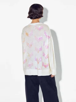 PARFOIS Jersey De Punto Con Aplicaciones Blanco Flash Sale
