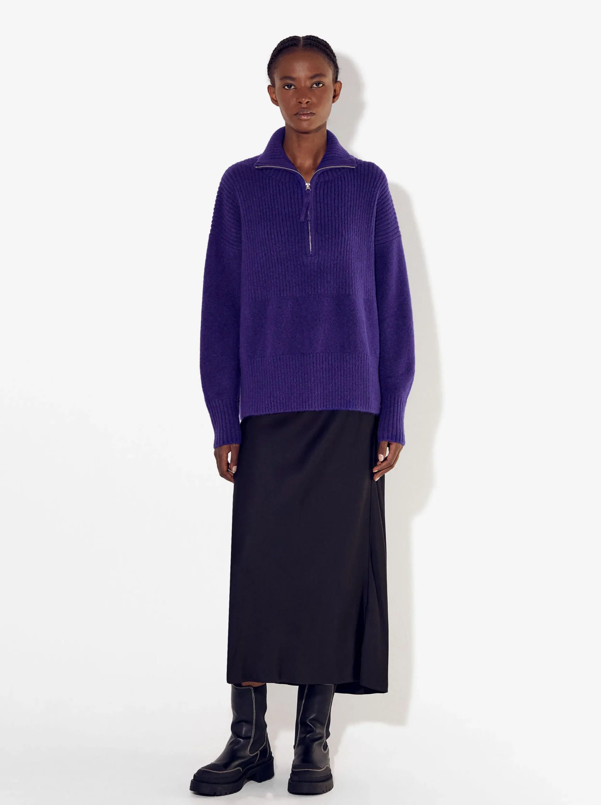 PARFOIS Jersey De Punto Con Cuello Alto Azul Shop