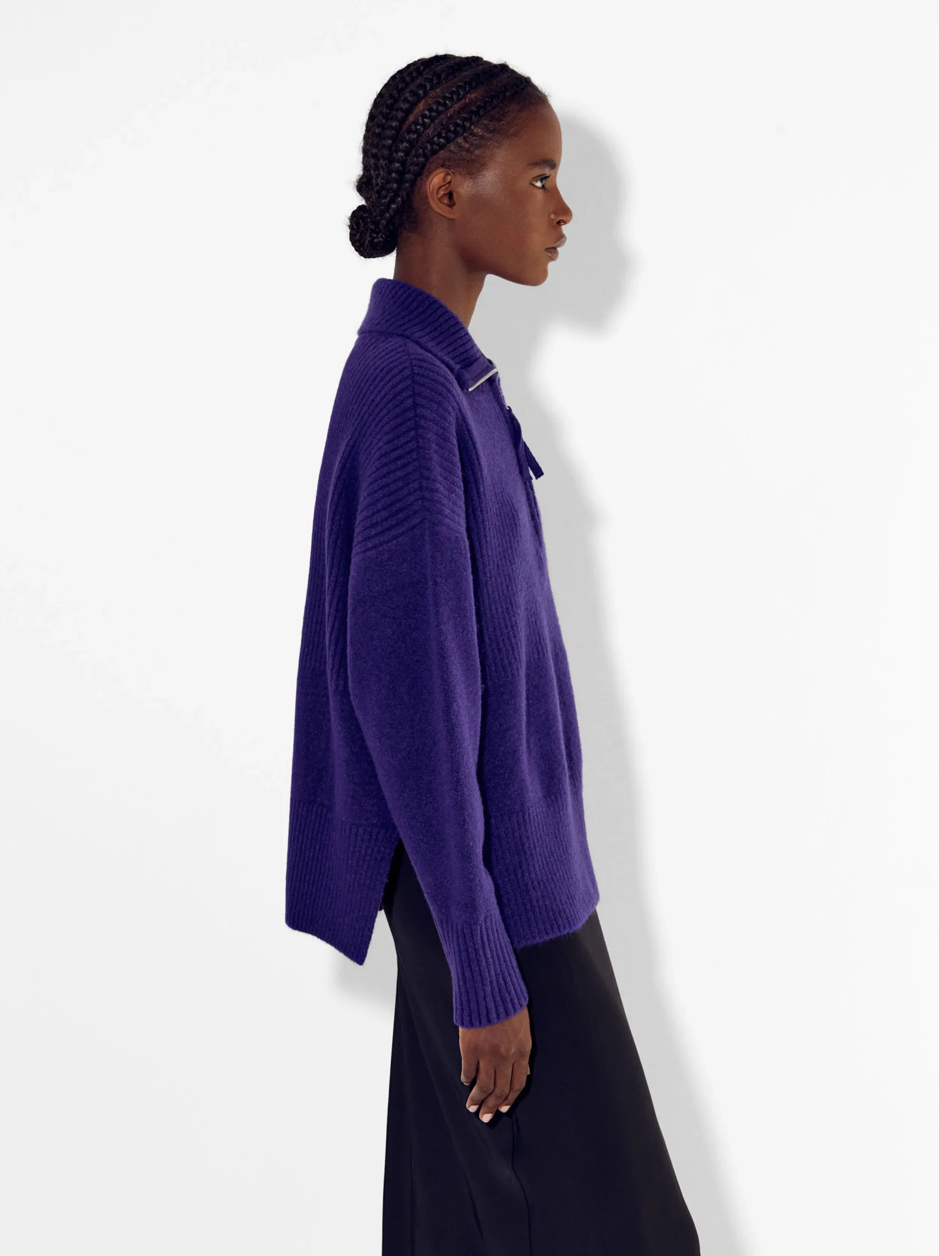 PARFOIS Jersey De Punto Con Cuello Alto Azul Shop