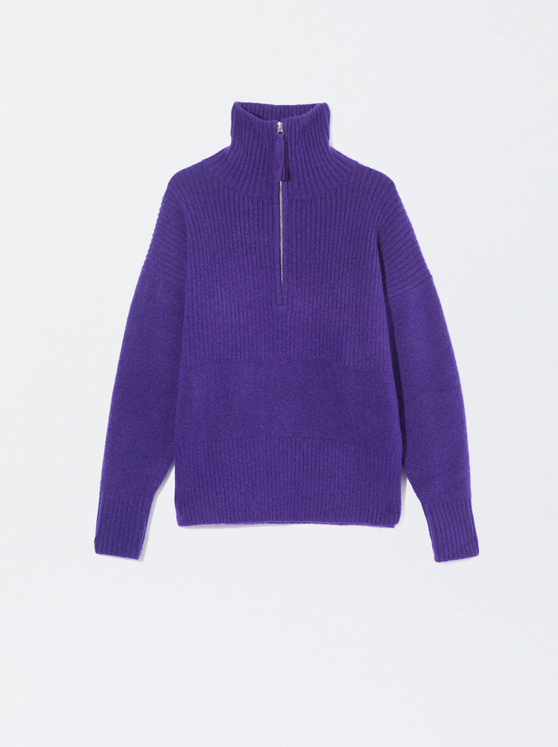 PARFOIS Jersey De Punto Con Cuello Alto Azul Shop