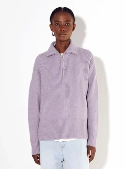 PARFOIS Jersey De Punto Con Cuello Alto Violeta Fashion