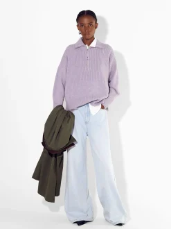PARFOIS Jersey De Punto Con Cuello Alto Violeta Fashion