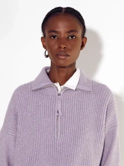PARFOIS Jersey De Punto Con Cuello Alto Violeta Fashion