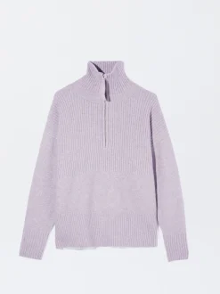 PARFOIS Jersey De Punto Con Cuello Alto Violeta Fashion
