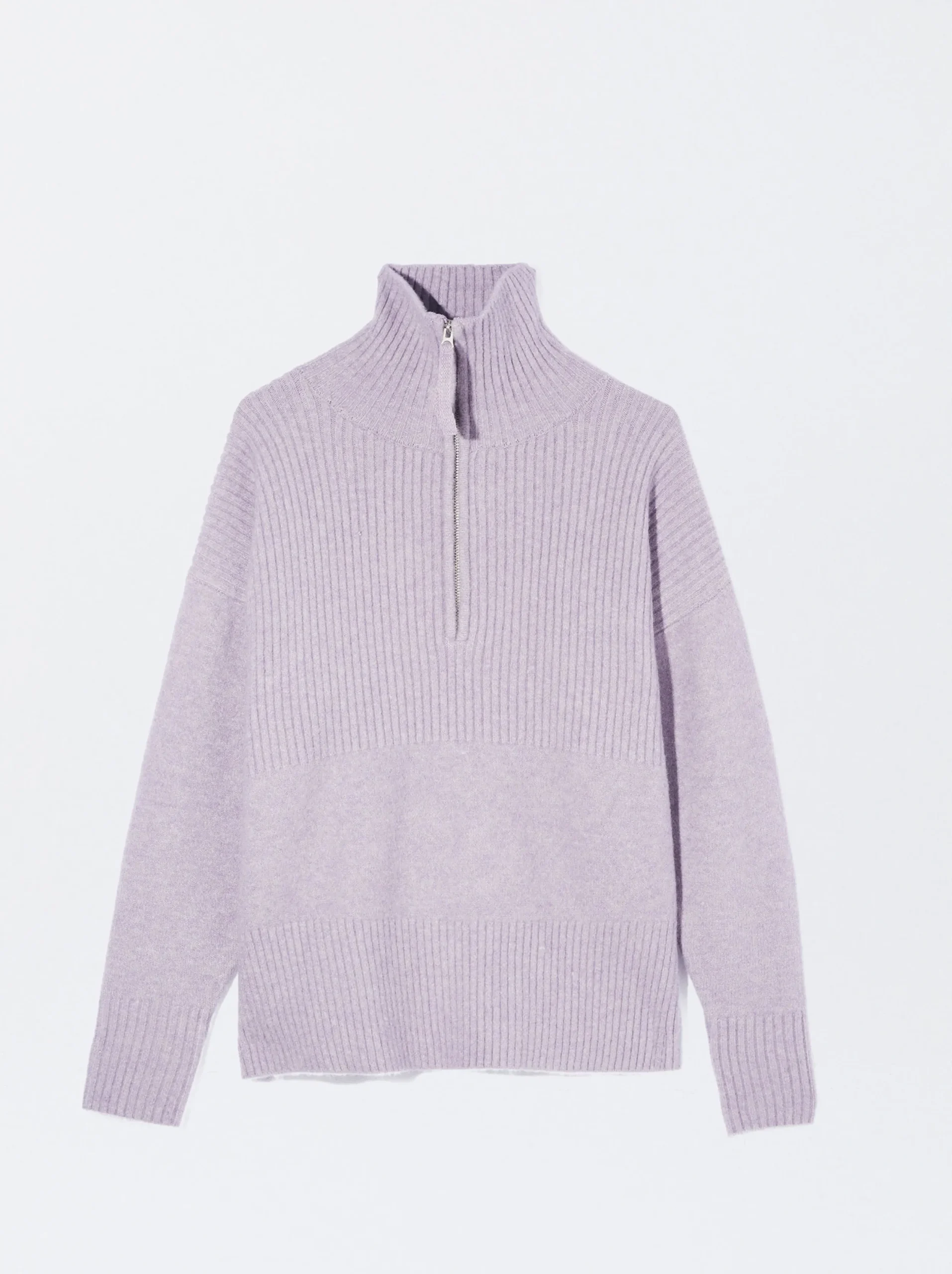 PARFOIS Jersey De Punto Con Cuello Alto Violeta Fashion