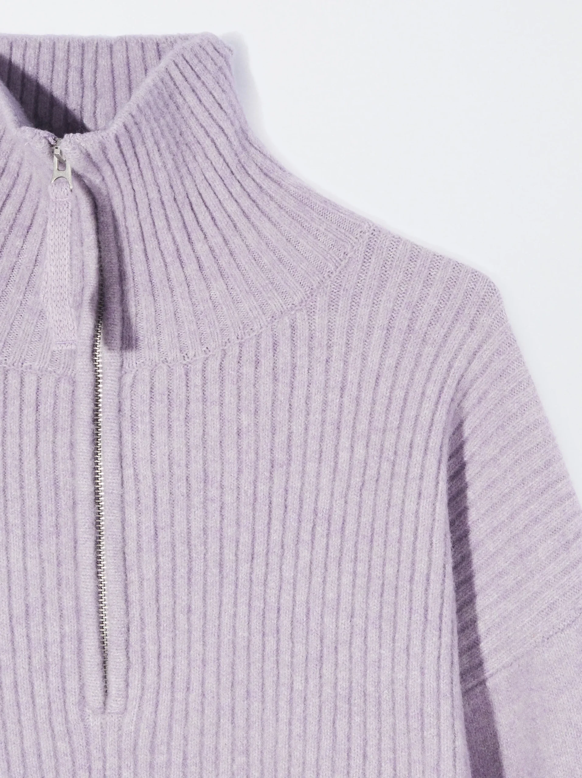 PARFOIS Jersey De Punto Con Cuello Alto Violeta Fashion