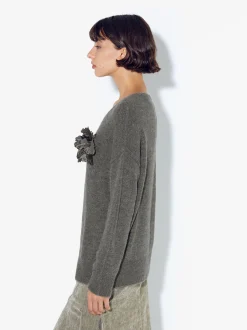 PARFOIS Jersey De Punto Con Flor Verde Outlet