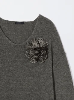 PARFOIS Jersey De Punto Con Flor Verde Outlet