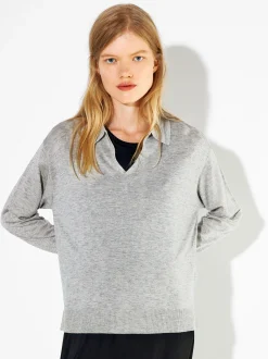 PARFOIS Jersey De Punto Con Lana Gris Best