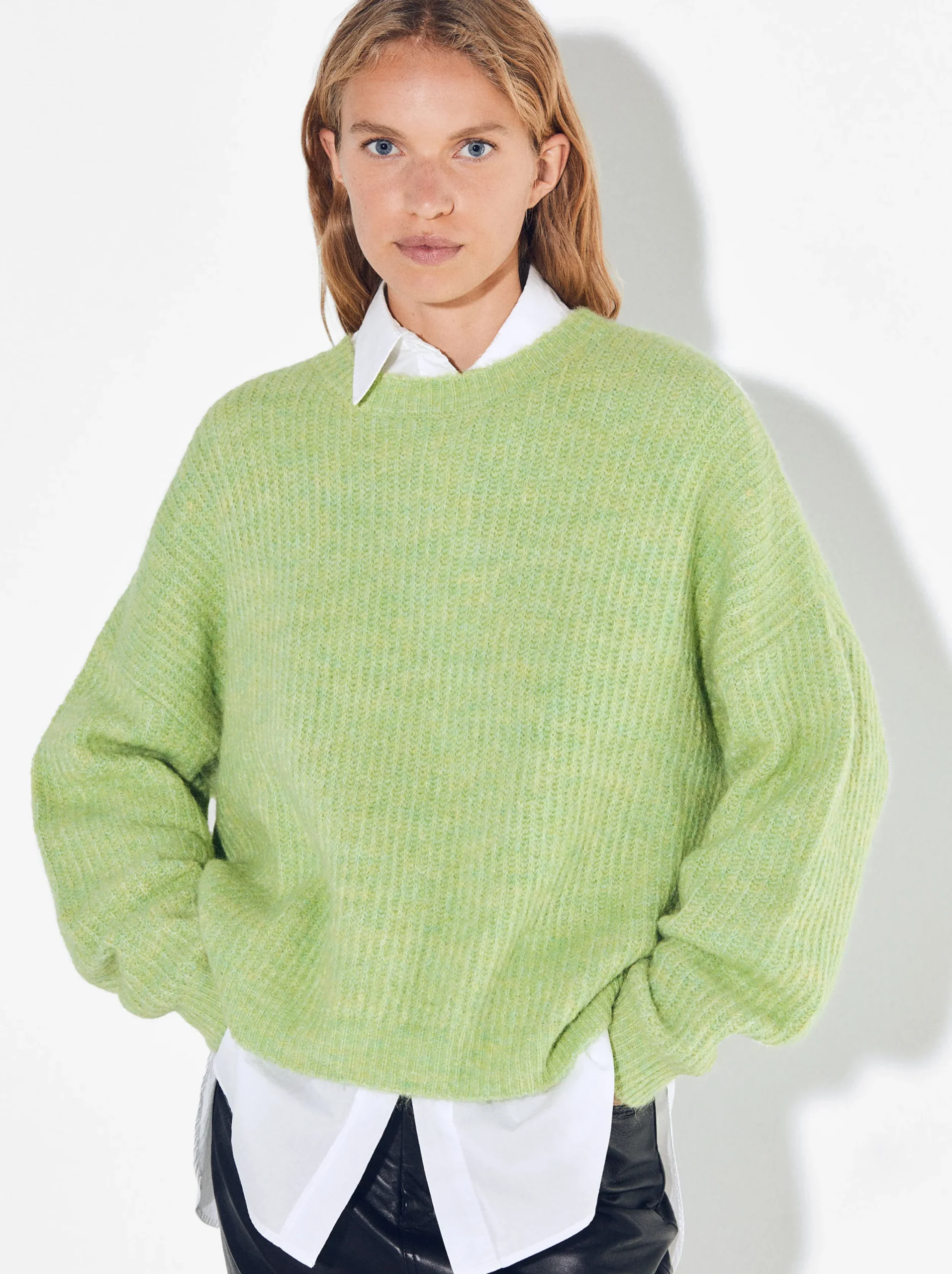 PARFOIS Jersey De Punto Con Lana Verde Clearance