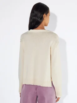 PARFOIS Jersey De Punto Con Lana Blanco Clearance