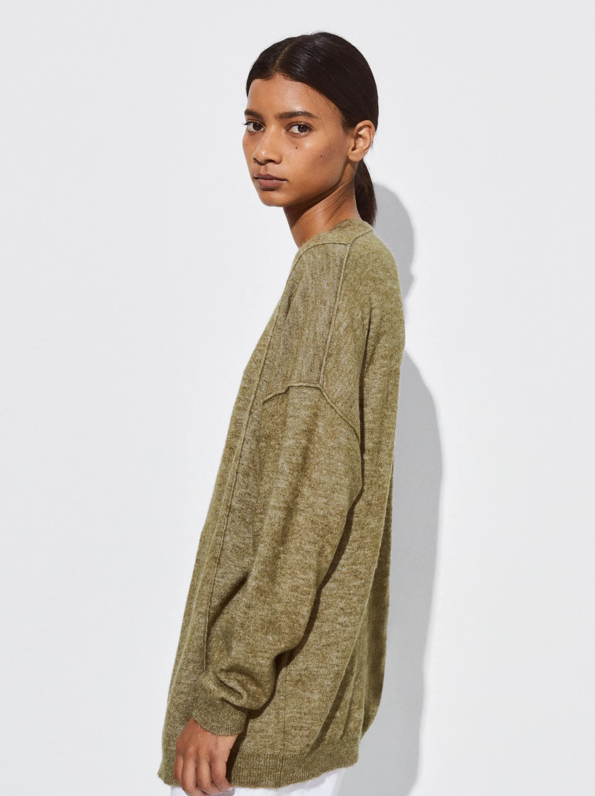 PARFOIS Jersey De Punto Con Lana Caqui Store