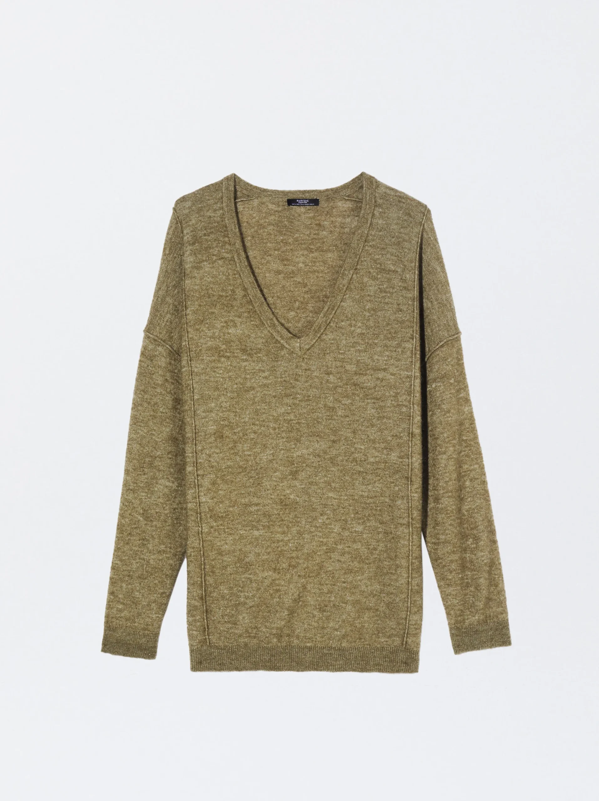PARFOIS Jersey De Punto Con Lana Caqui Store