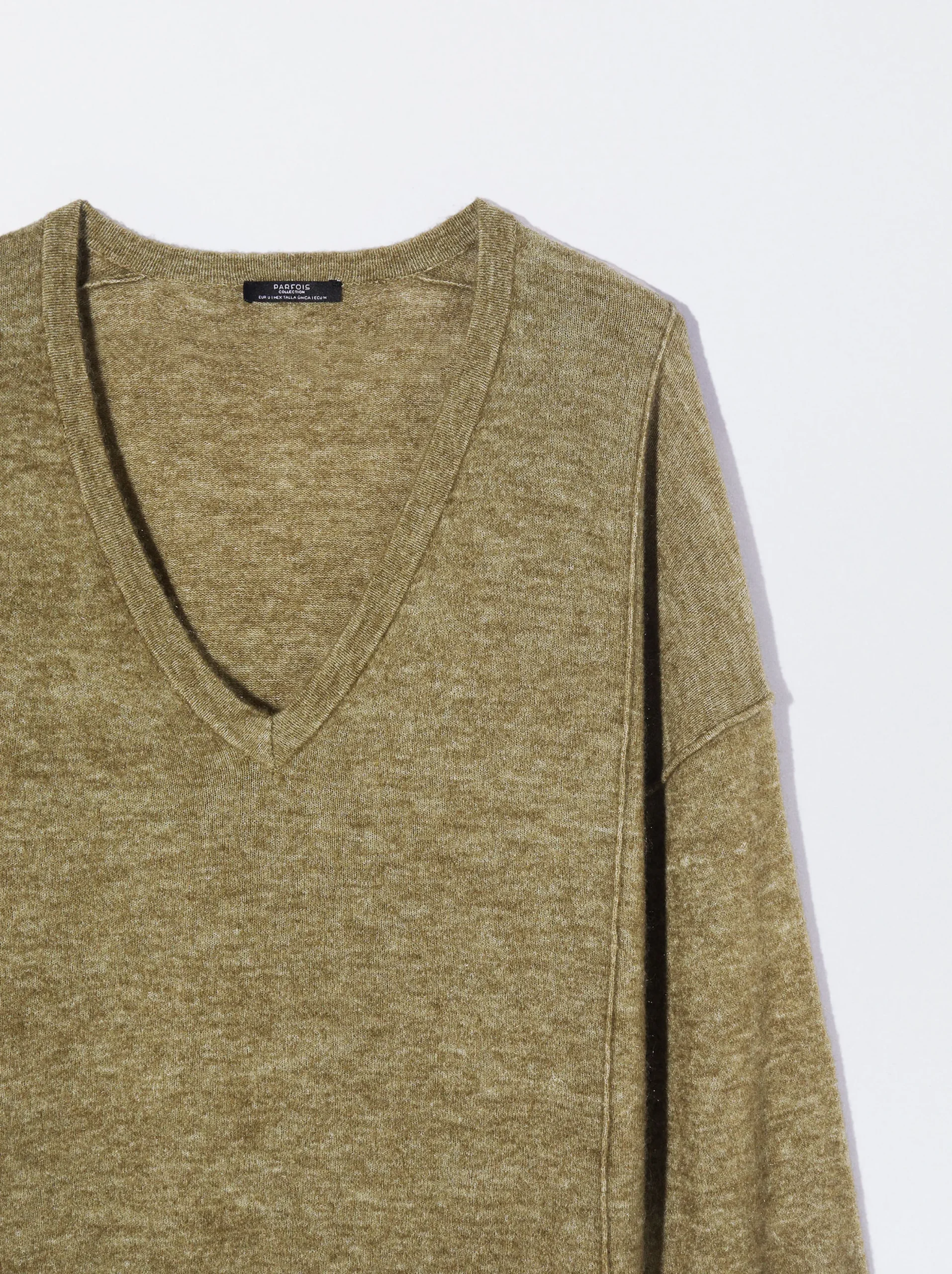 PARFOIS Jersey De Punto Con Lana Caqui Store