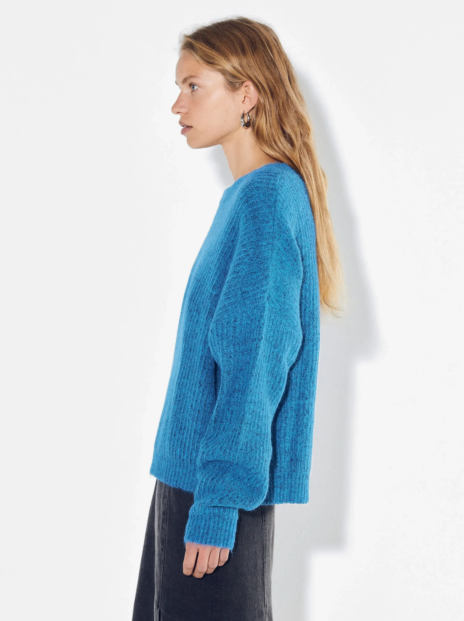 PARFOIS Jersey De Punto Con Lana Azul Online