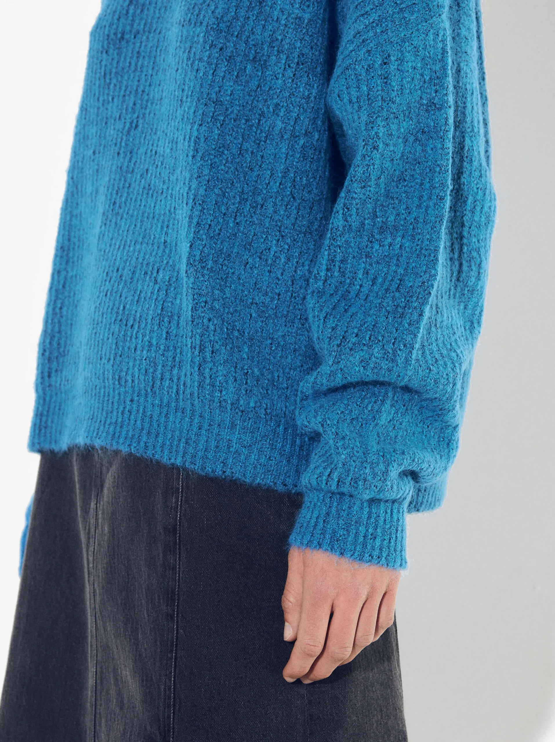 PARFOIS Jersey De Punto Con Lana Azul Online