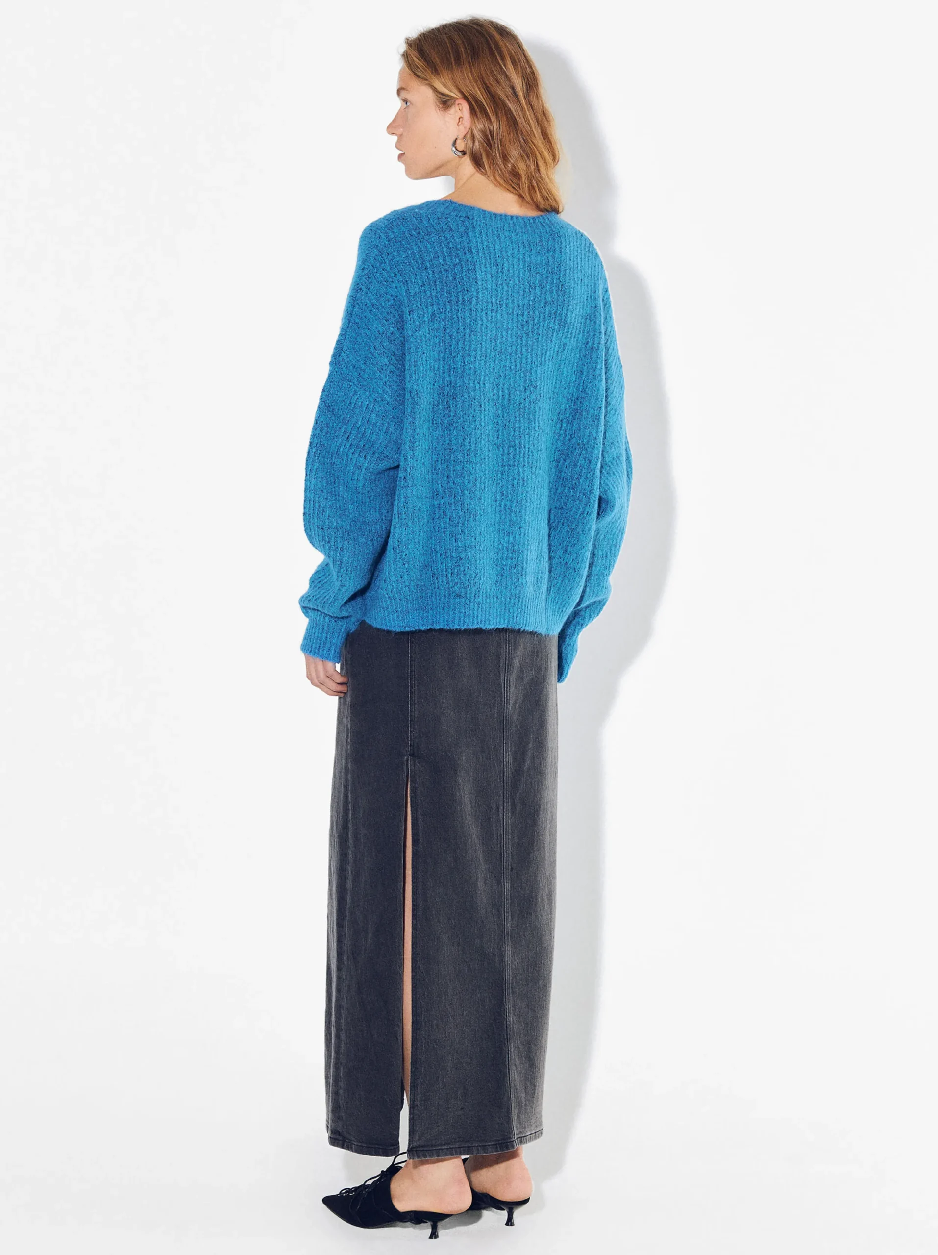 PARFOIS Jersey De Punto Con Lana Azul Online