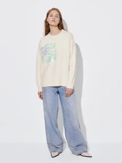 PARFOIS Jersey De Punto Con Lentejuelas Multicor Flash Sale