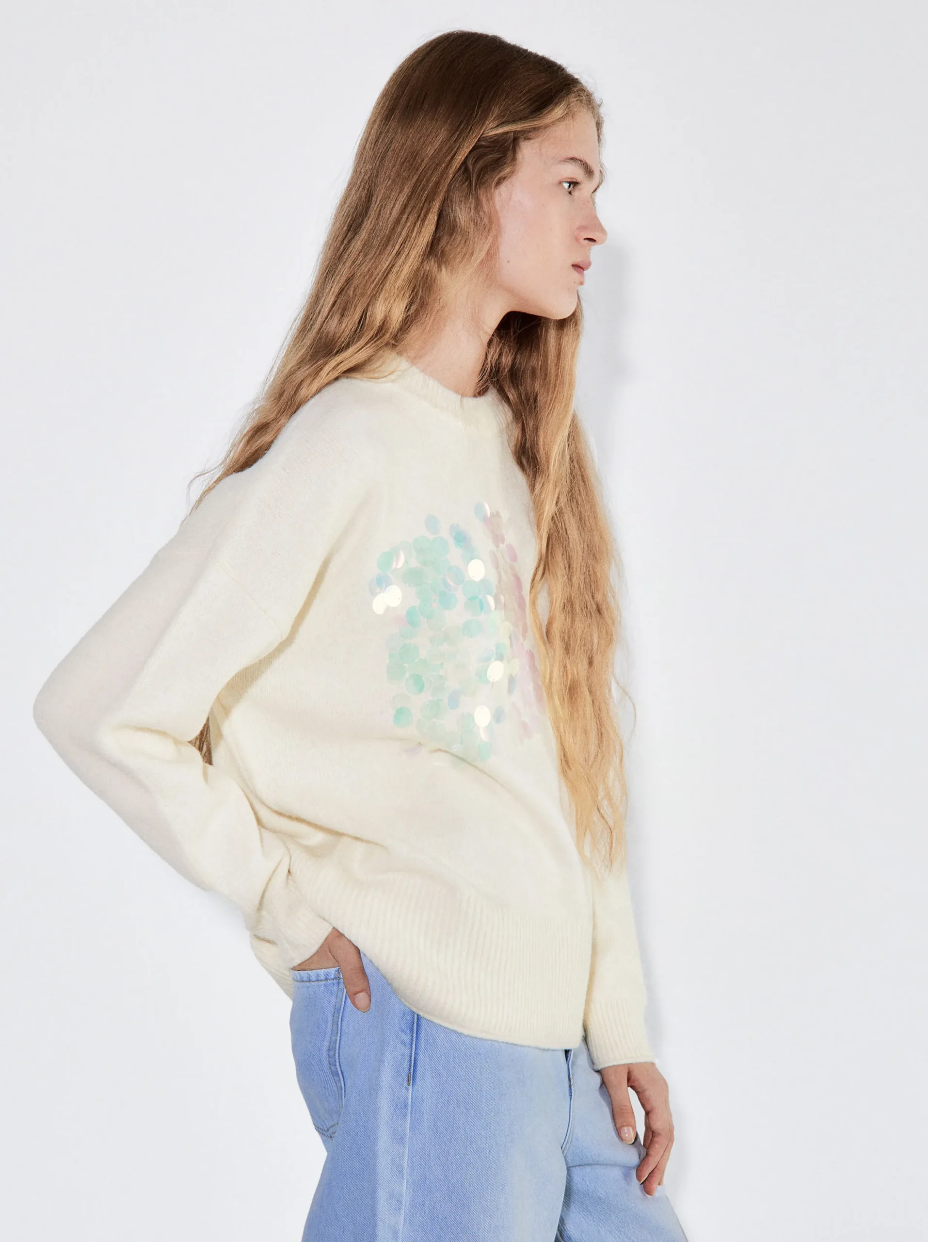 PARFOIS Jersey De Punto Con Lentejuelas Multicor Flash Sale