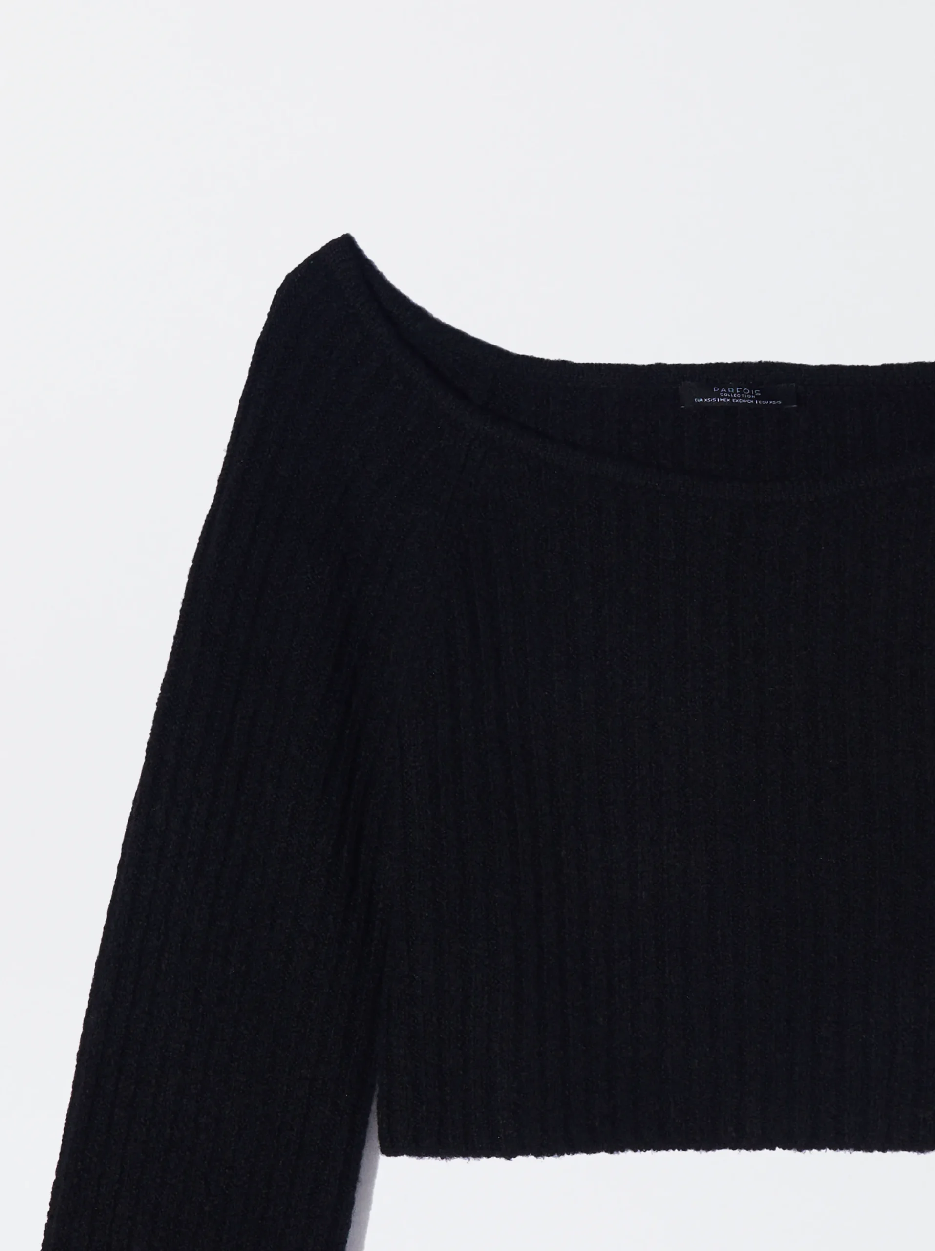 PARFOIS Jersey De Punto Cropped Negro Online