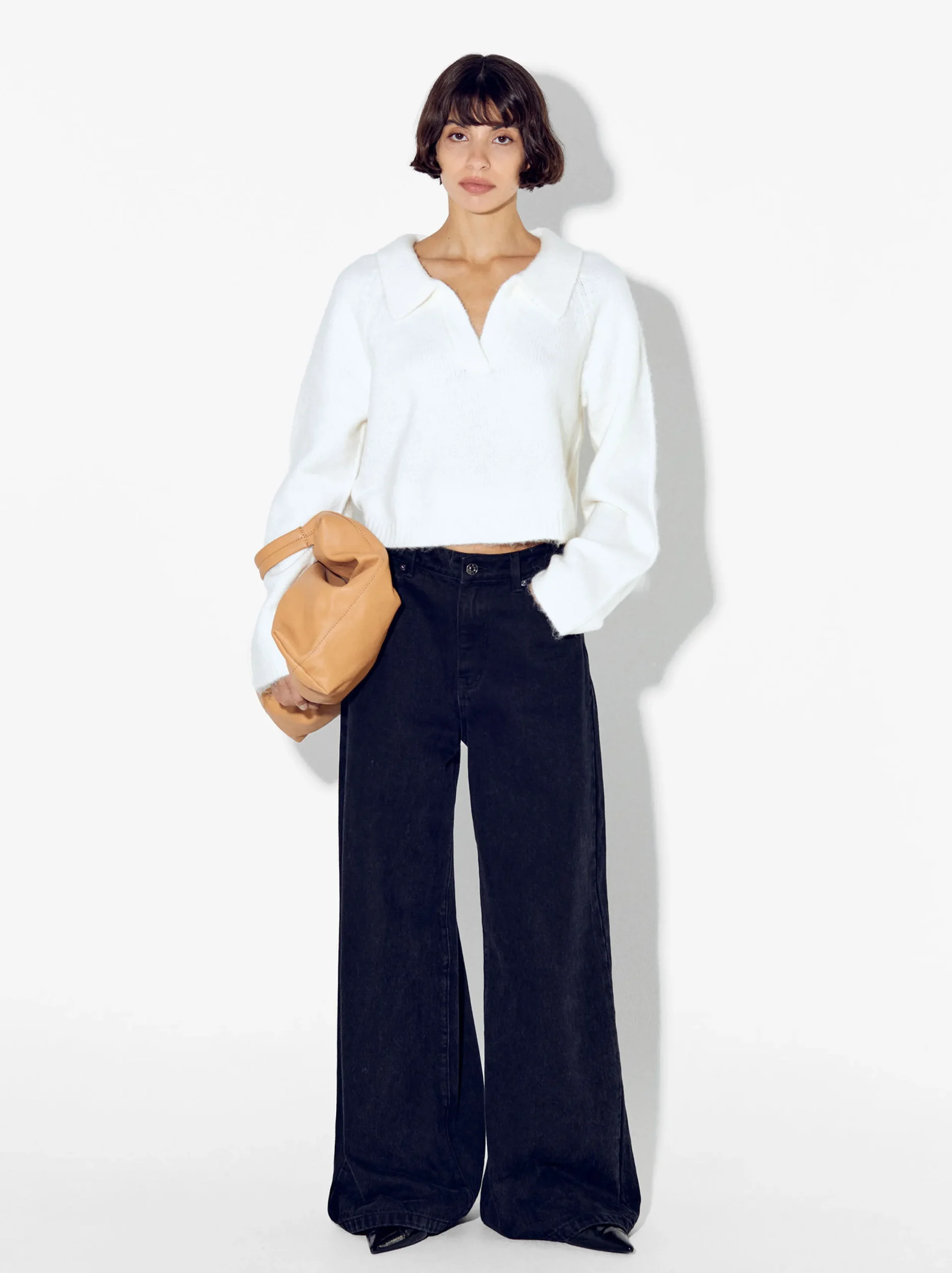PARFOIS Jersey De Punto Cropped Blanco Online