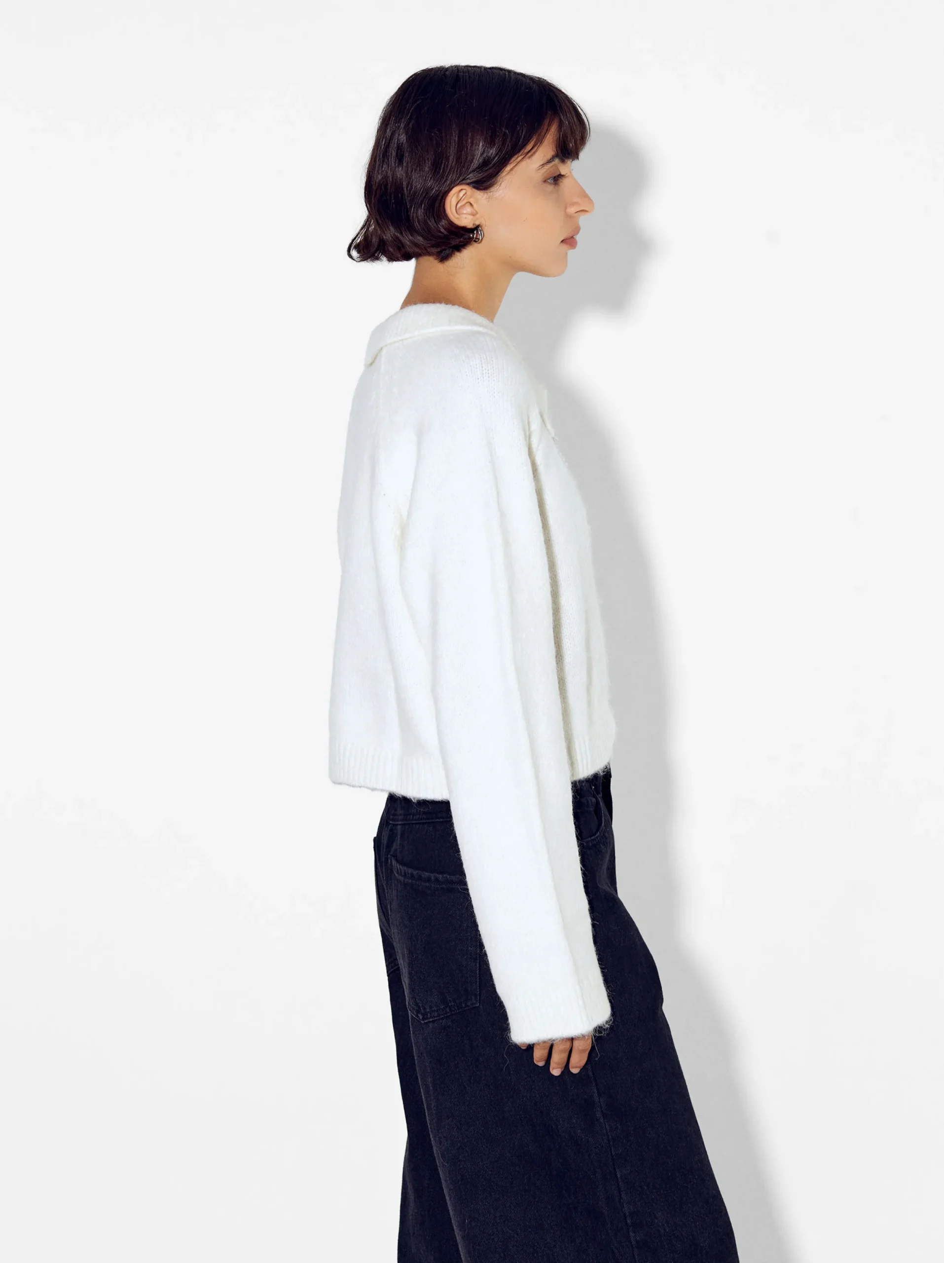PARFOIS Jersey De Punto Cropped Blanco Online