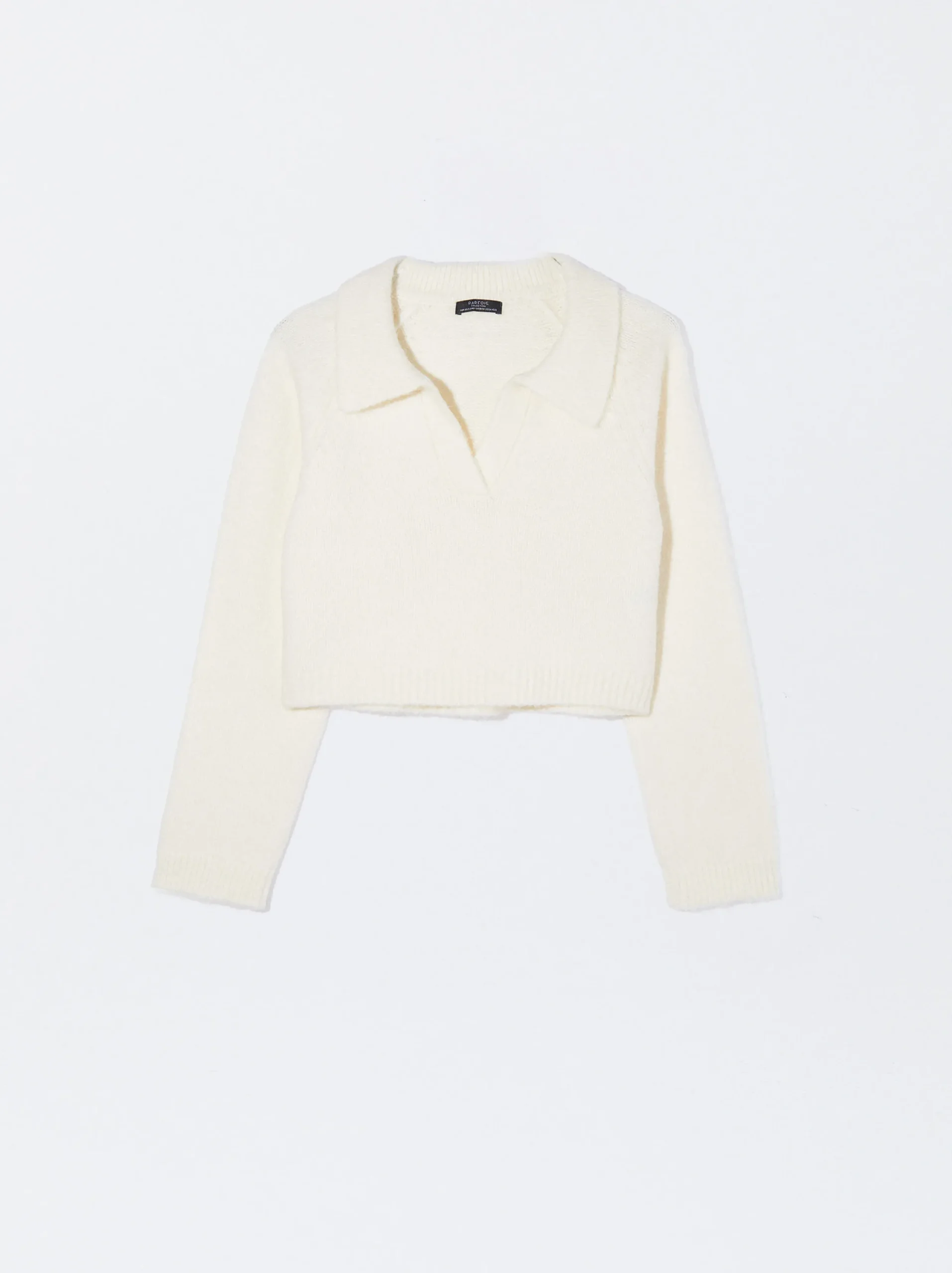 PARFOIS Jersey De Punto Cropped Blanco Online