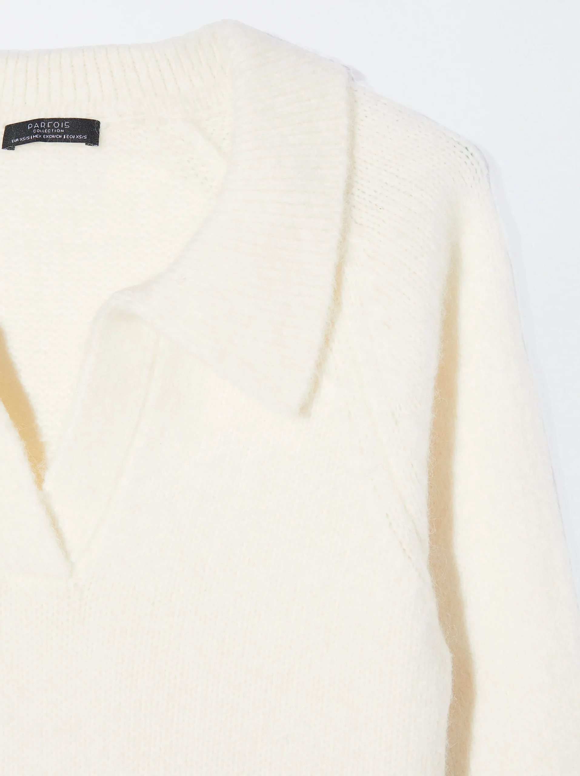 PARFOIS Jersey De Punto Cropped Blanco Online