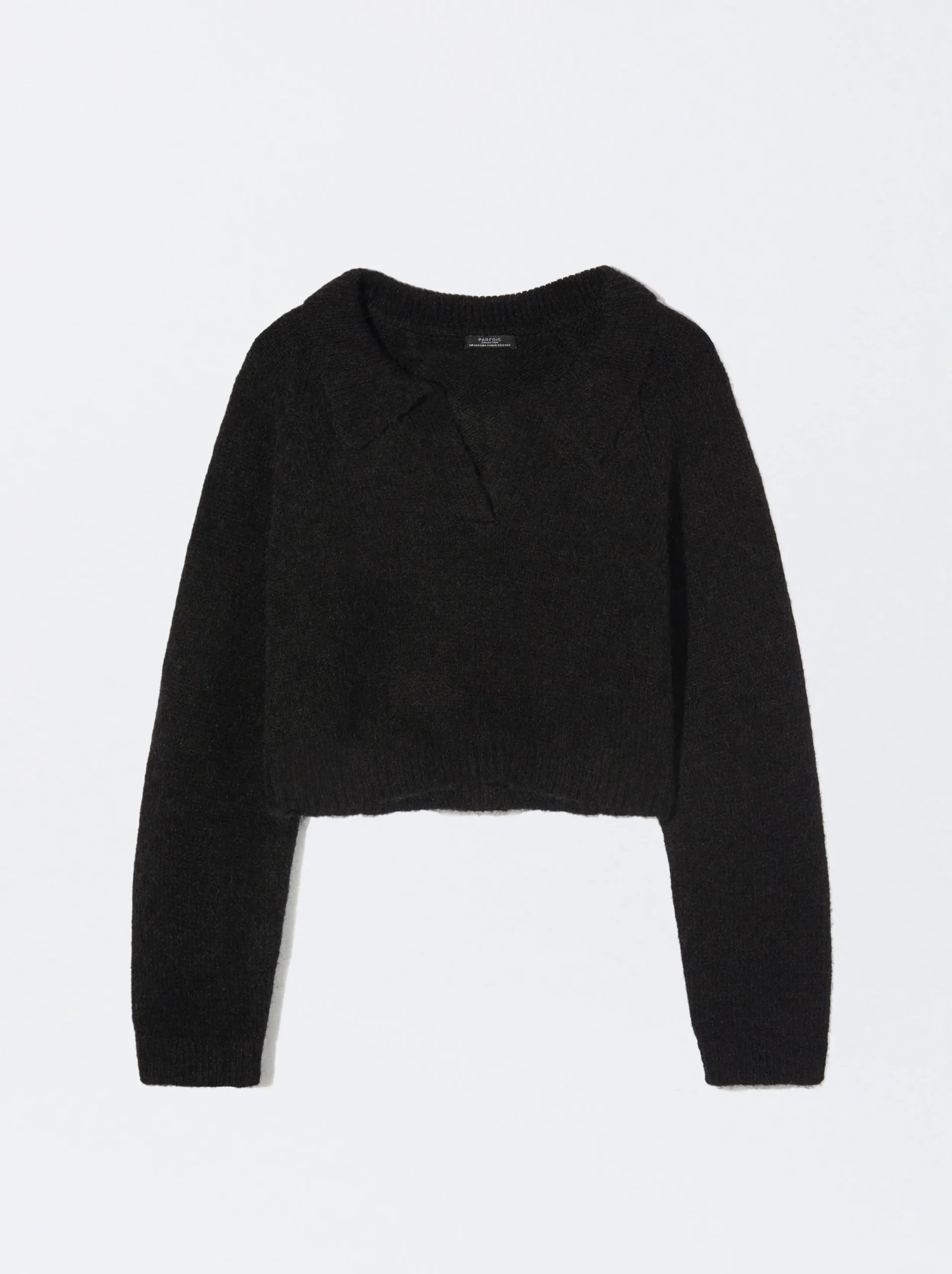 PARFOIS Jersey De Punto Cropped Negro Discount