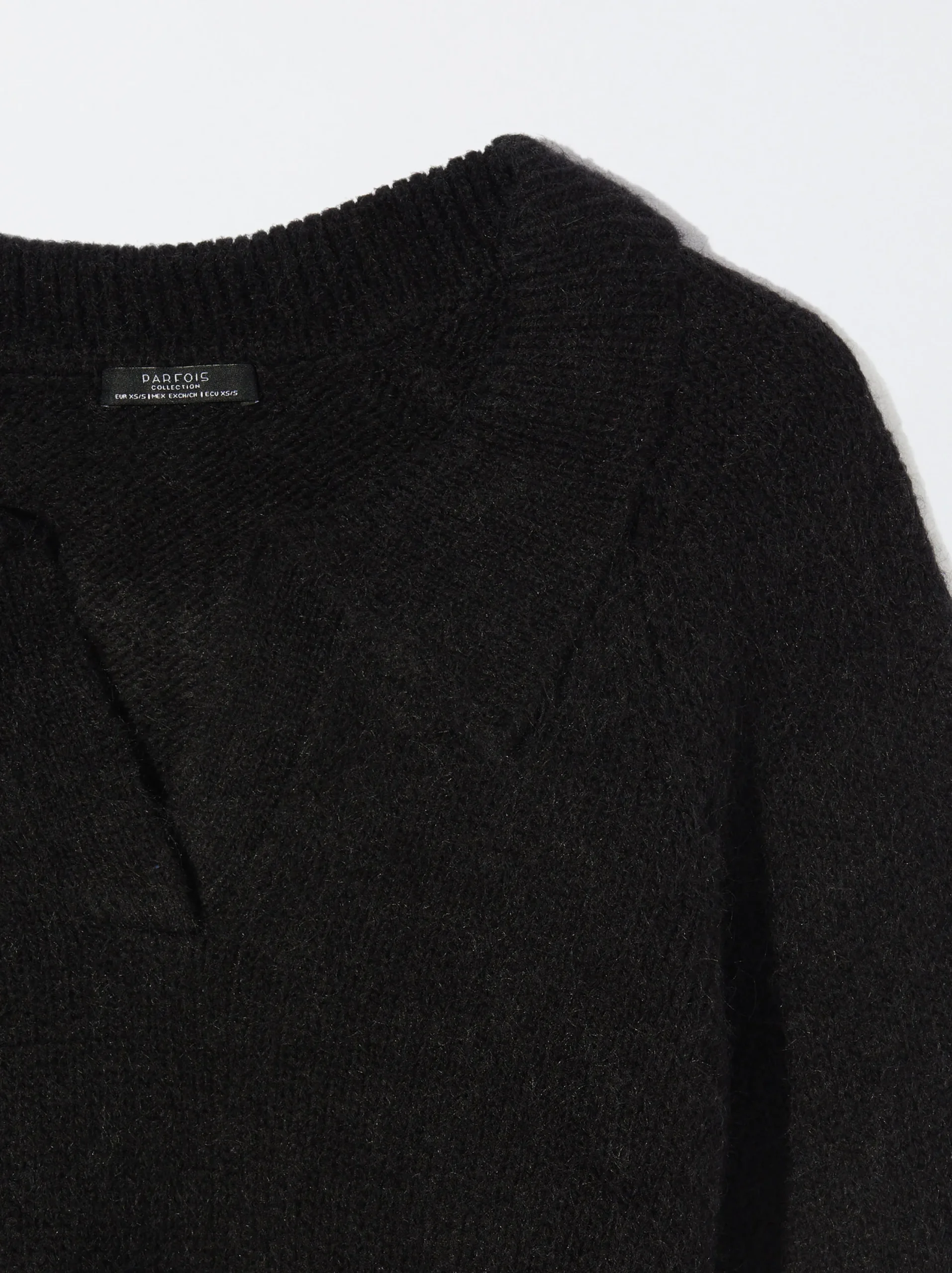 PARFOIS Jersey De Punto Cropped Negro Discount