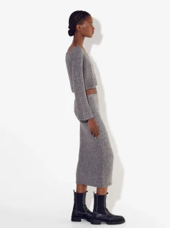 PARFOIS Jersey De Punto Cropped Gris Clearance