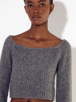 PARFOIS Jersey De Punto Cropped Gris Clearance