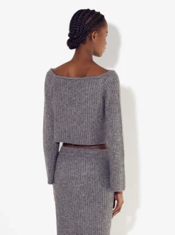 PARFOIS Jersey De Punto Cropped Gris Clearance