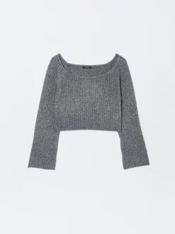 PARFOIS Jersey De Punto Cropped Gris Clearance