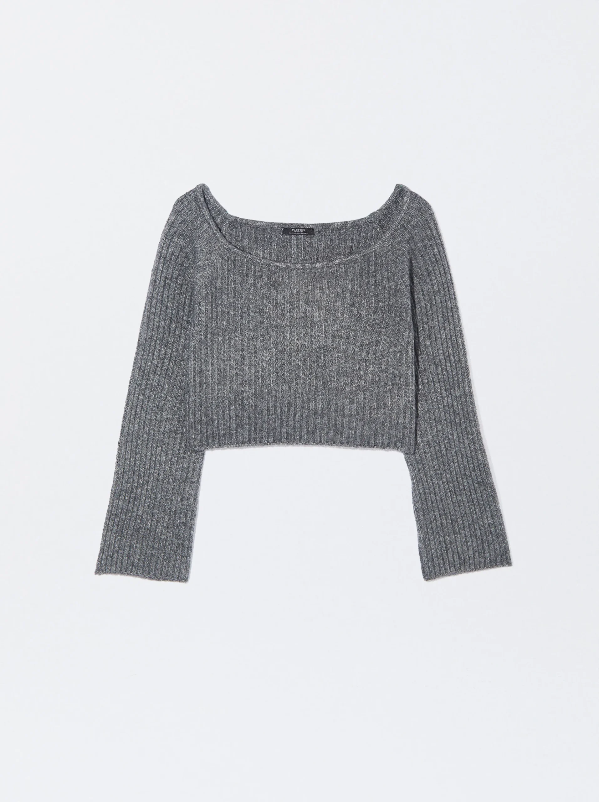PARFOIS Jersey De Punto Cropped Gris Clearance