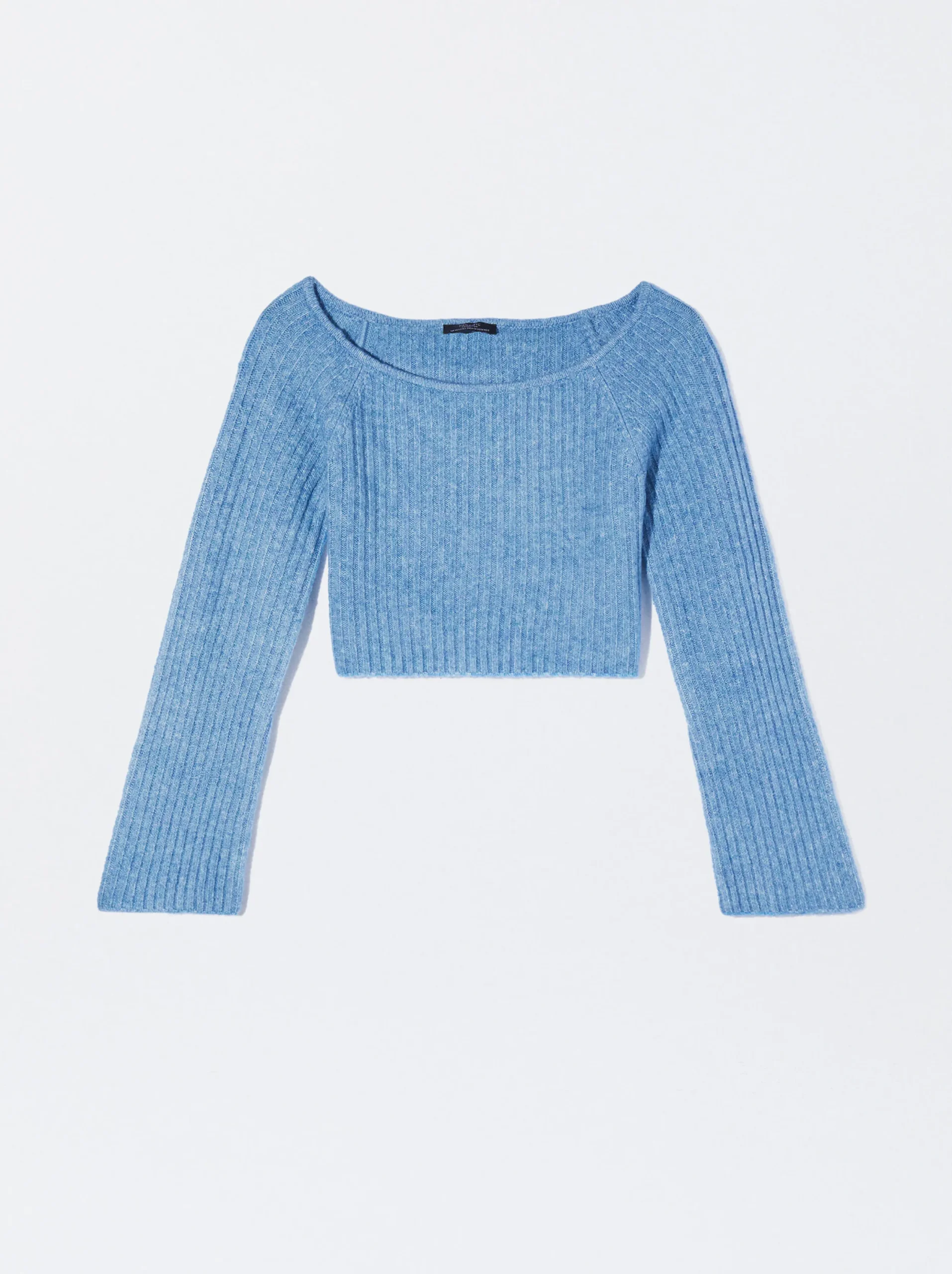 PARFOIS Jersey De Punto Cropped Azul Best Sale