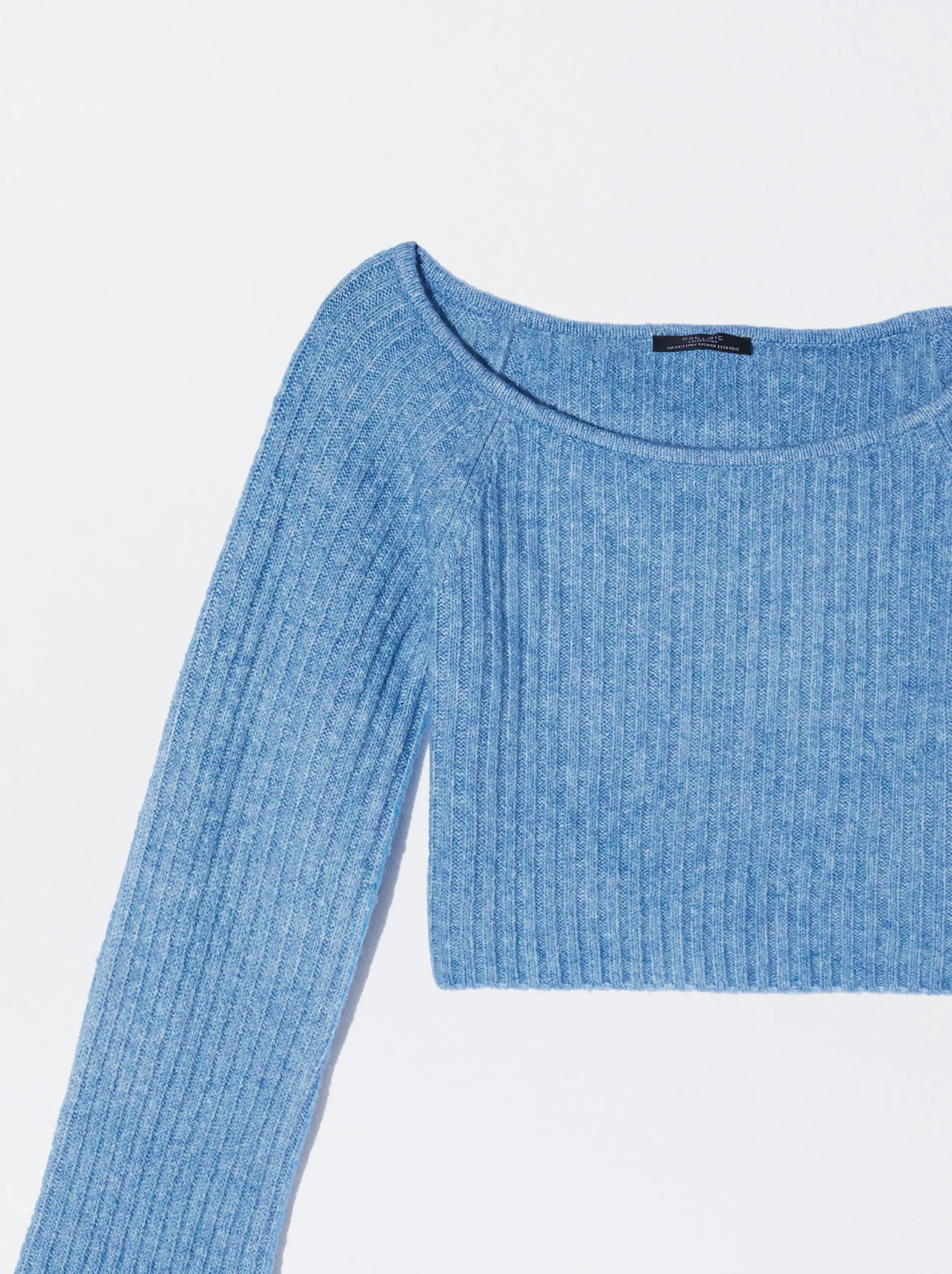 PARFOIS Jersey De Punto Cropped Azul Best Sale