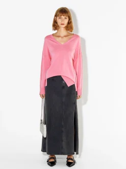 PARFOIS Jersey De Punto Cuello De Pico Rosa Store