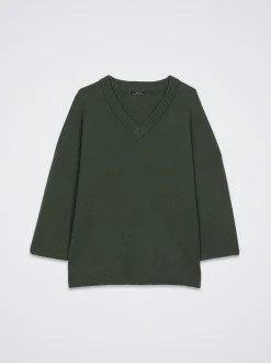 PARFOIS Jersey De Punto Cuello De Pico Verde Clearance