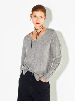 PARFOIS Jersey De Punto Cuello De Pico Gris Flash Sale
