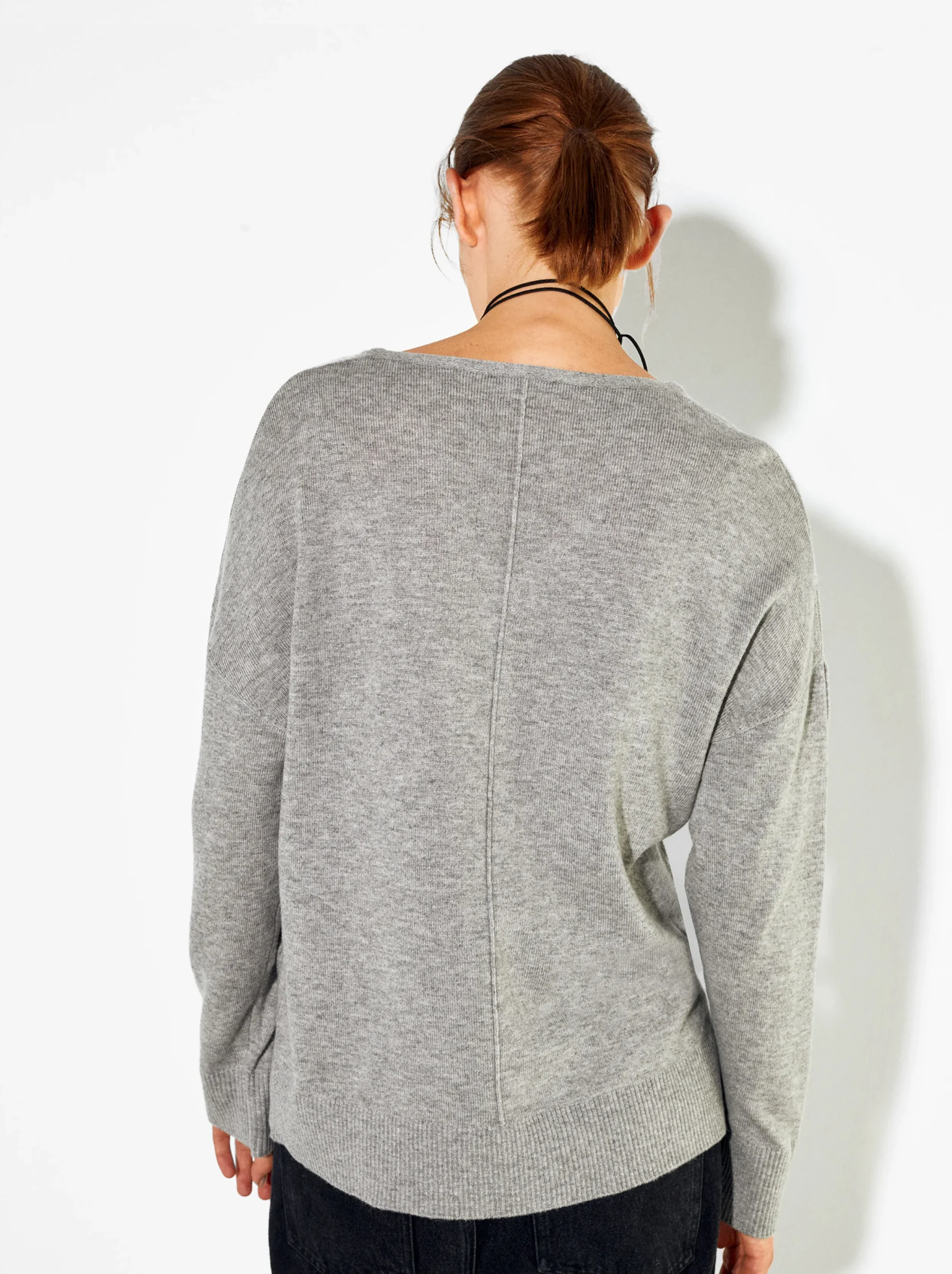 PARFOIS Jersey De Punto Cuello De Pico Gris Flash Sale