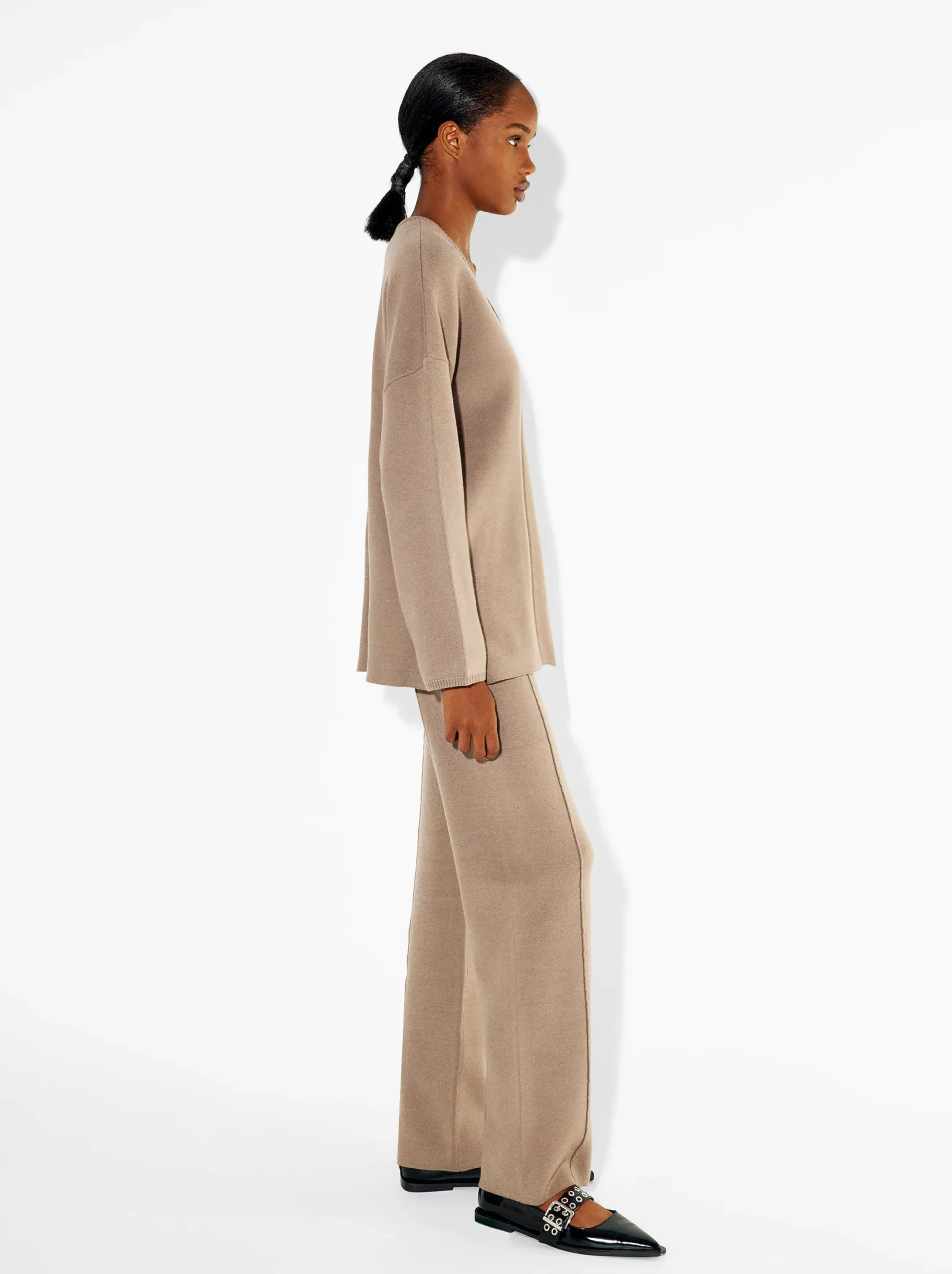 PARFOIS Jersey De Punto Cuello De Pico Camel Online
