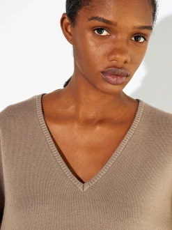 PARFOIS Jersey De Punto Cuello De Pico Camel Online
