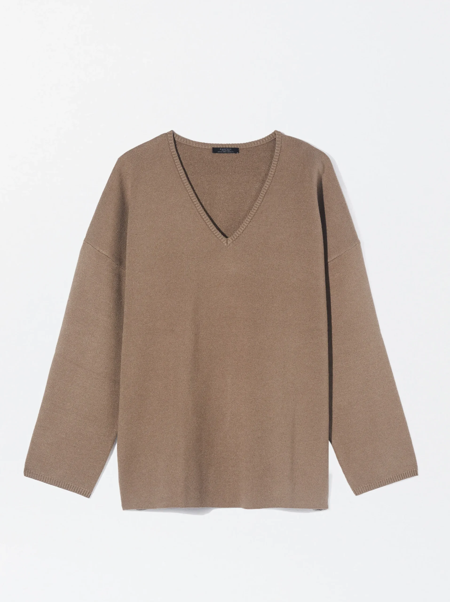 PARFOIS Jersey De Punto Cuello De Pico Camel Online