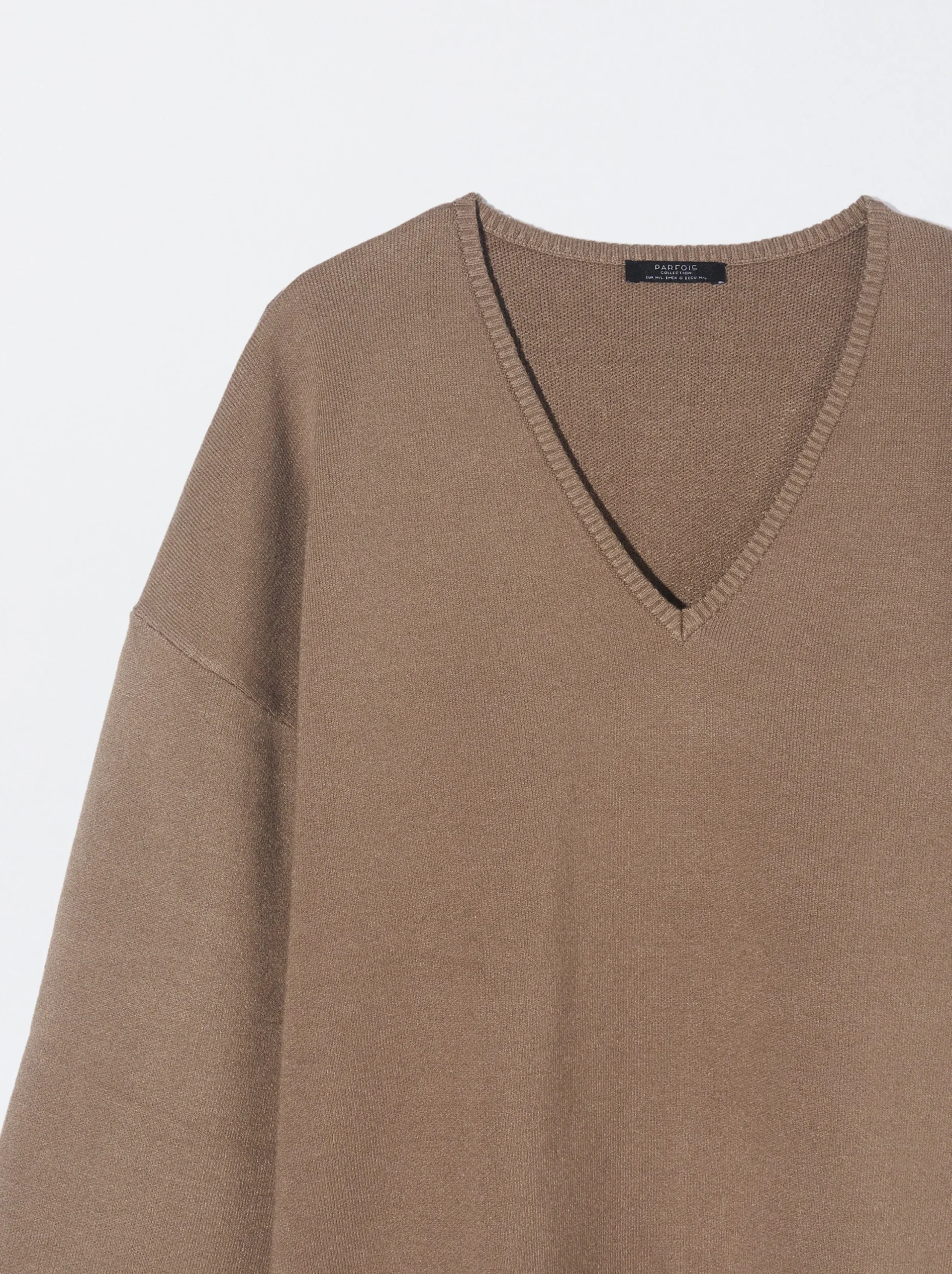 PARFOIS Jersey De Punto Cuello De Pico Camel Online
