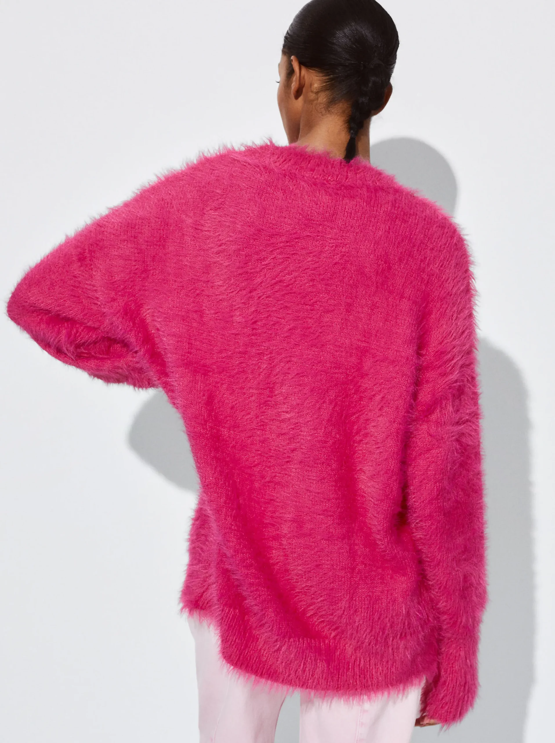 PARFOIS Jersey De Punto Cuello Redondo Fucsia Store
