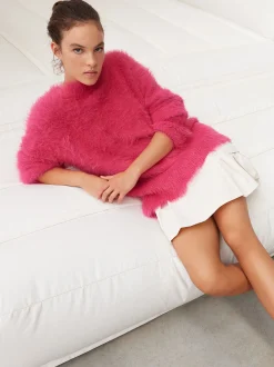 PARFOIS Jersey De Punto Cuello Redondo Fucsia Store