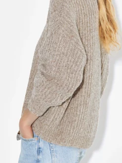 PARFOIS Jersey De Punto Cuello Redondo Beige Cheap